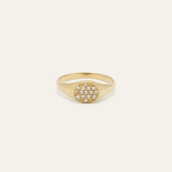 Gjenmi Jewelry Baby Signet Pave Ring White Diamond