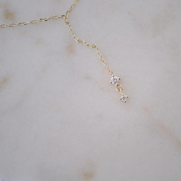 Gjenmi Jewelry Crown Lariat White Diamond/15”