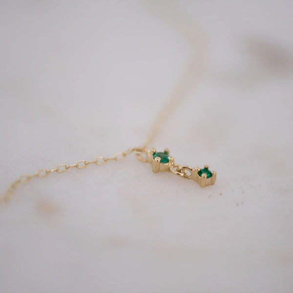 Gjenmi Jewelry Crown Necklace Emerald/16”