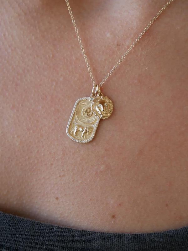 EF Collection Gold And Diamond Lion Charm