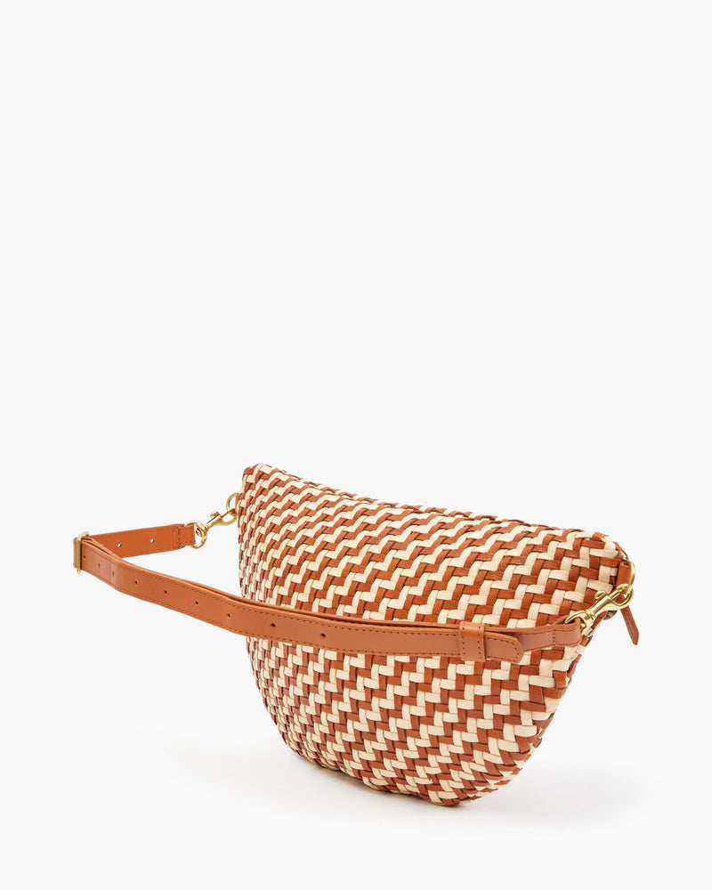 Clare V. Grande Fanny Woven Zig-Zag Natural/Cream