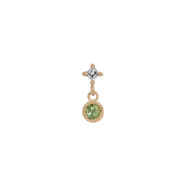 Jennie Kwon Designs Green Sapphire PC Dangle Earring (Single)