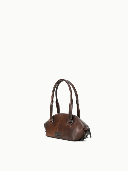 Staud Hester Mini Shoulder Bag - Espresso Distressed
