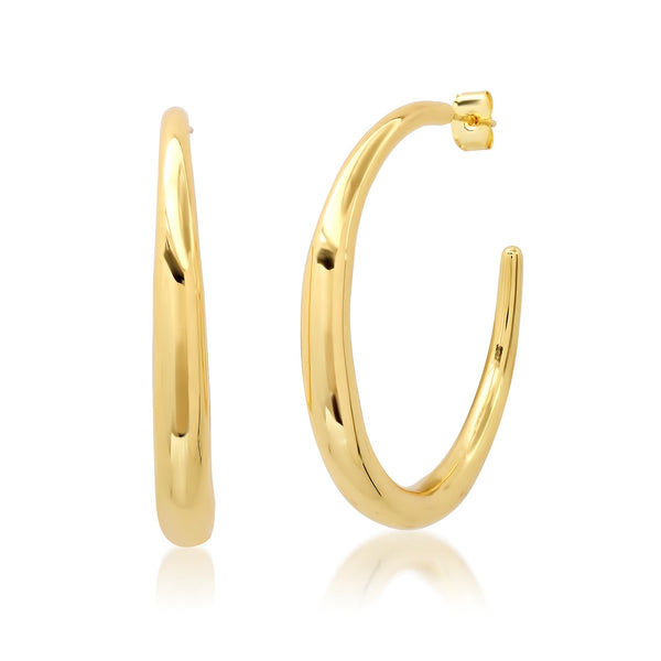 Tai Large gold hoop earrings - 45mm, Width: 5.5mm