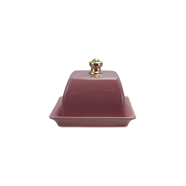 Hazel Mazel Stoneware Butter Dish w Handle