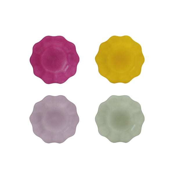 Hazel Mazel 8" Rd Glass Scalloped Plates