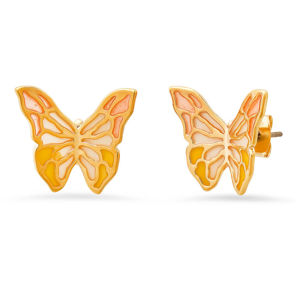 Tai White enamel detailed butterfly earrings