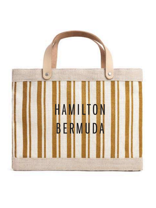 Petite Market Bag in Gold Stripe Hamilton Bermuda