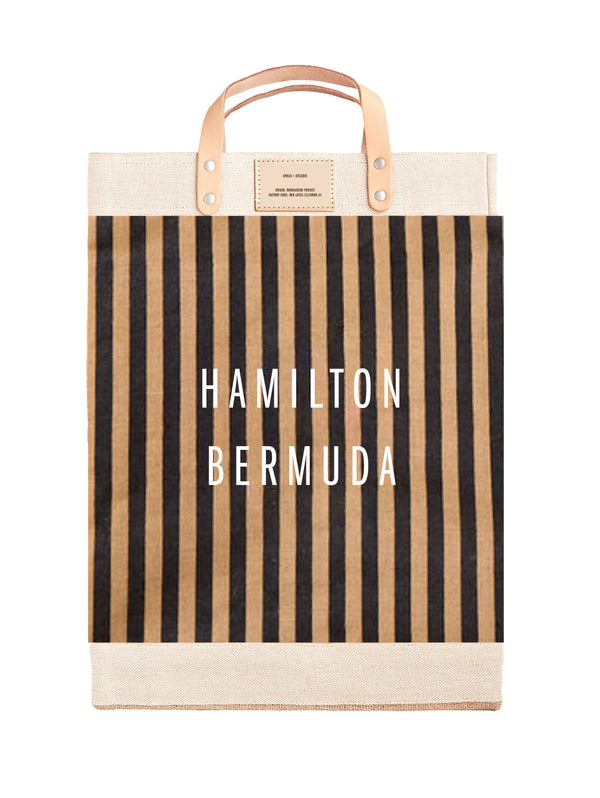 Market Bag in Navy Stripe Hamilton Bermuda