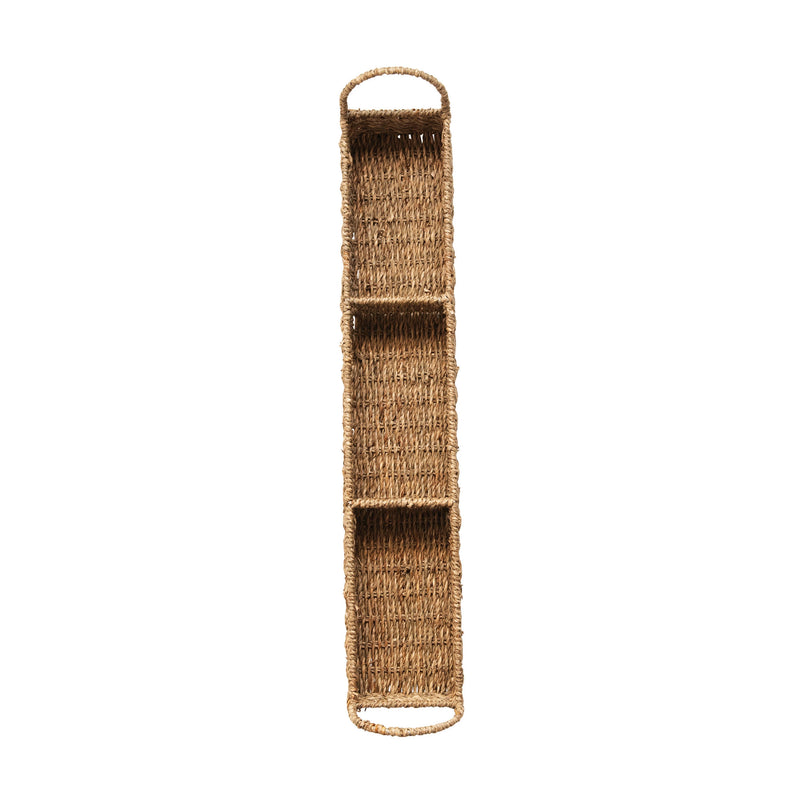 Hand-Woven Seagrass Tray with 3 Sections