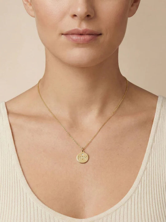 Helen Ficalora Disk Charm w/ Diamond MOM