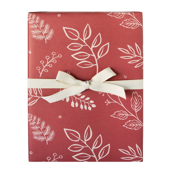 Our Heiday Crimson Foliage Gift Wrap Roll