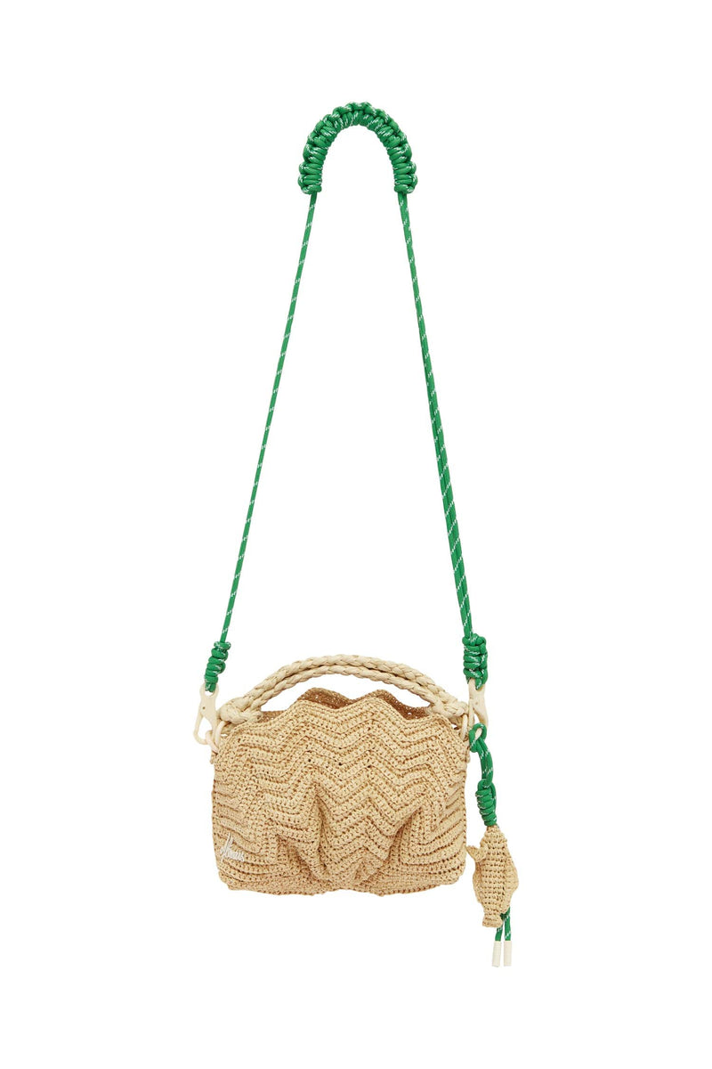 Alemais Horizon Raffia Shell Cross Body