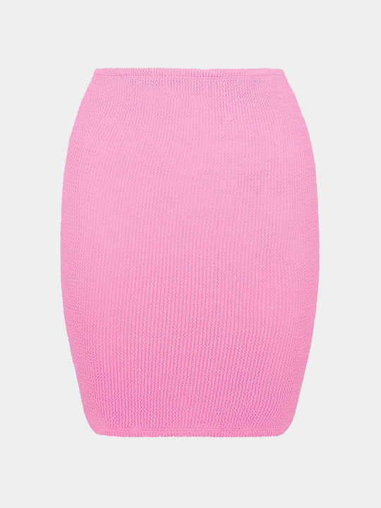 Hunza G Mini Skirt Crinkle Black Bubblegum