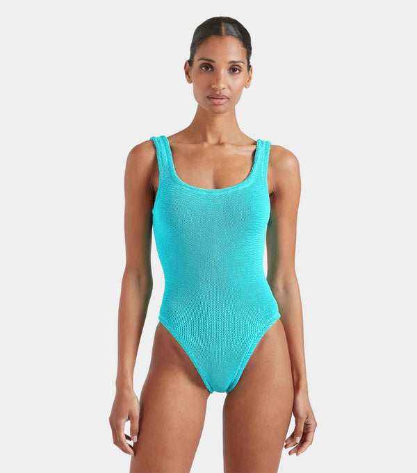 Hunza G Square Neck Swim Aqua