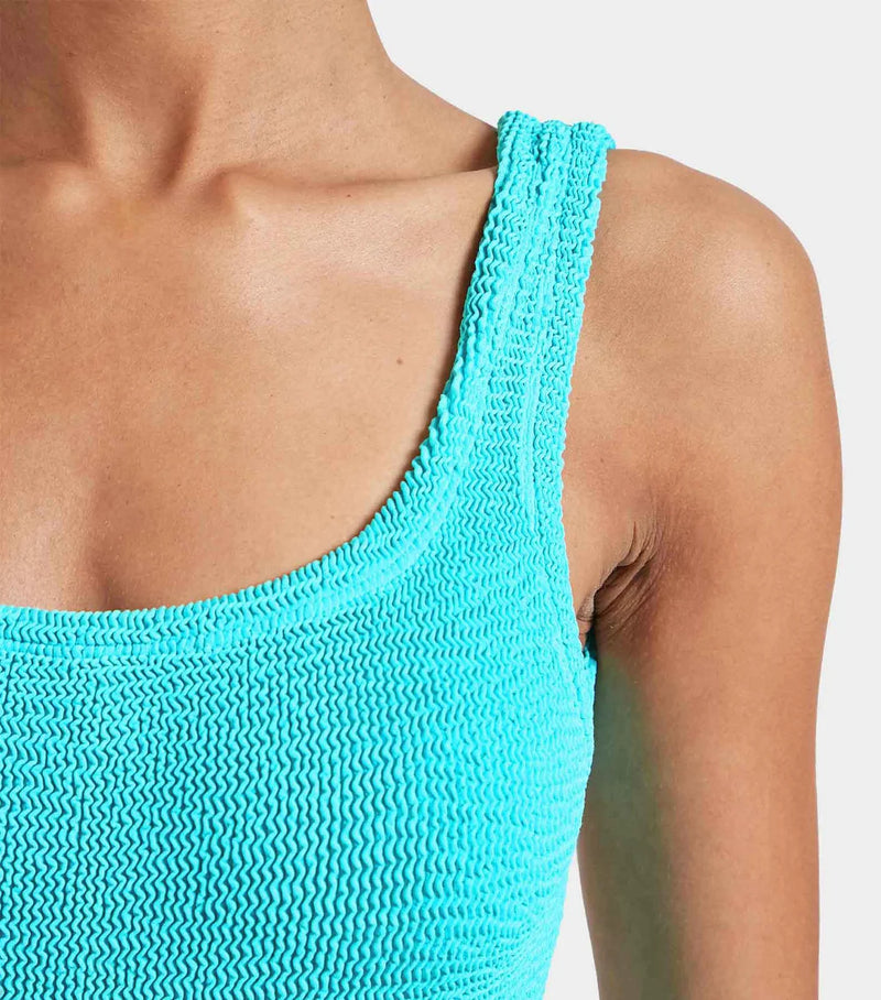 Hunza G Square Neck Swim Aqua