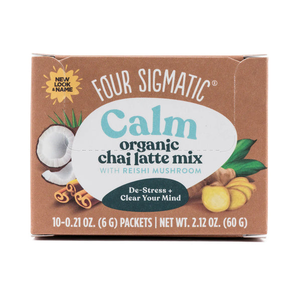 Four sigmatic CALM Organic Chai Latte Mix with Reishi Mushrooms