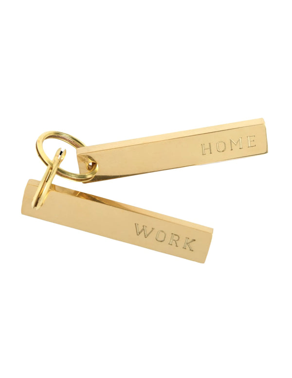 Sir|Madam Brass Home/Work Key Chain Pair