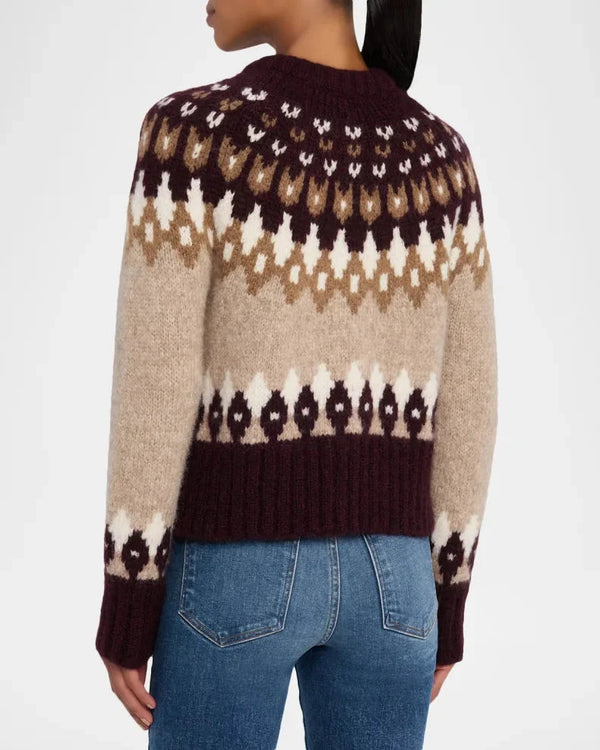 Veronica Beard  Christina Fairisle Cardigan Rasin Multi