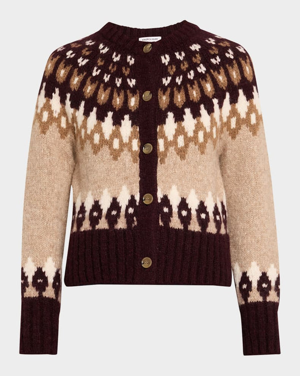 Veronica Beard  Christina Fairisle Cardigan Rasin Multi