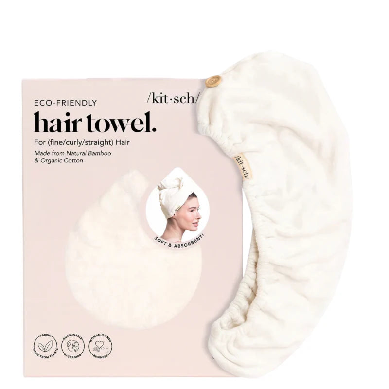 Kit.Sch Eco-Friendly Hair Towel Turban- Ivory