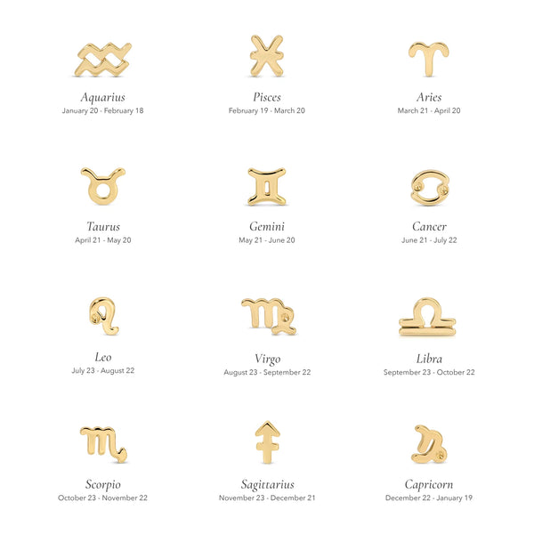 EF Collection Single Mini Gold Zodiac Stud