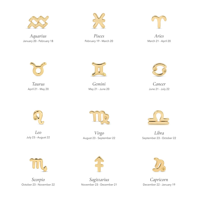 EF Collection Single Mini Gold Zodiac Stud