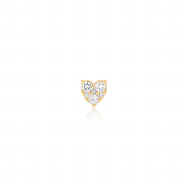EF Collection Cut Diamond Mini Heart Stud Earring (Single)
