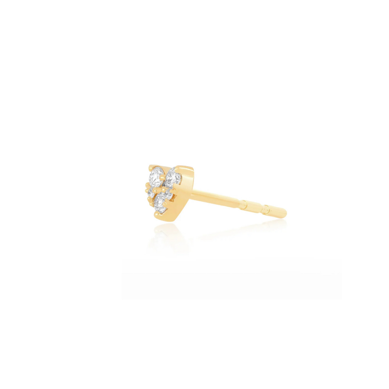 EF Collection Cut Diamond Mini Heart Stud Earring (Single)