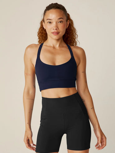 Beyond Yoga Power beyond Strive Long Line Bra After Dark Navy