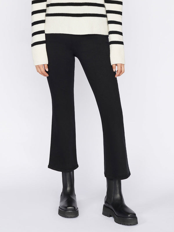 Frame The Jetset Crop Mini Boot in Sheen Noir