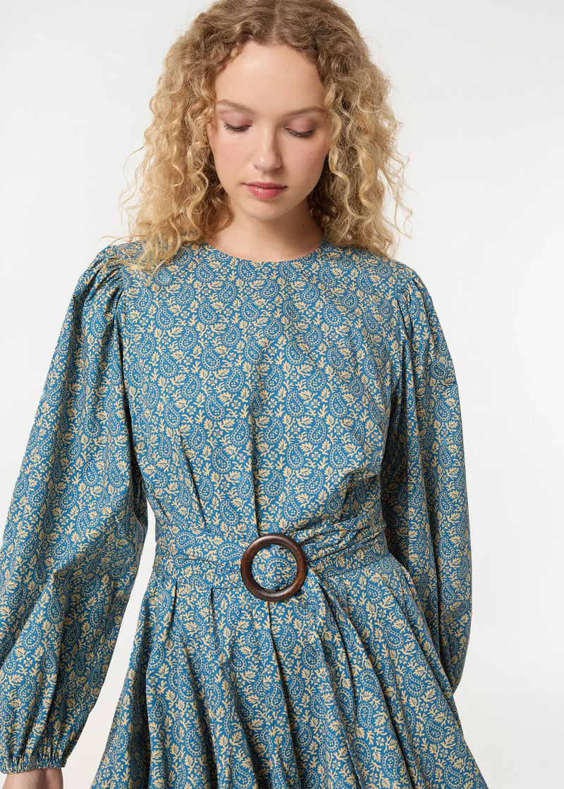 Rhode Jenny Dress Blue Paisley Garden