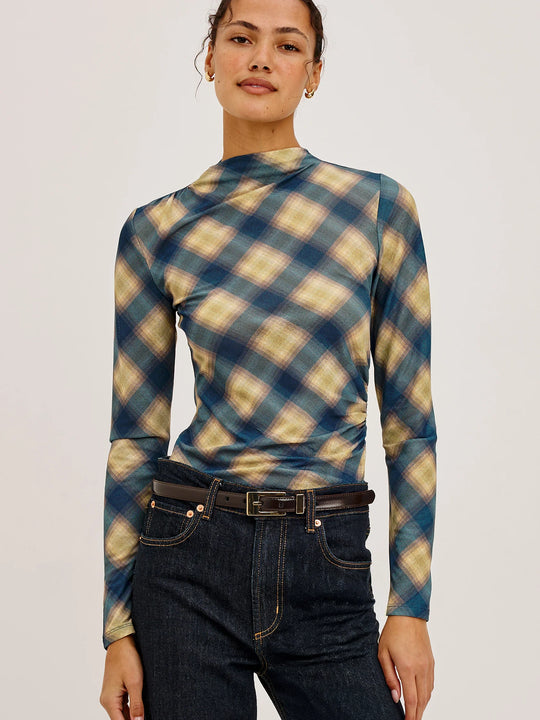 Rails Joelle Top - Navy Sage Plaid