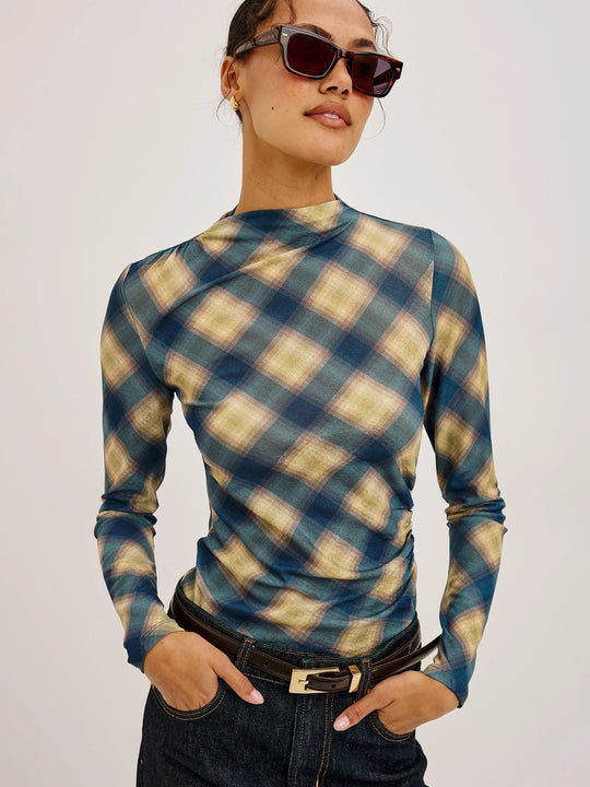 Rails Joelle Top - Navy Sage Plaid