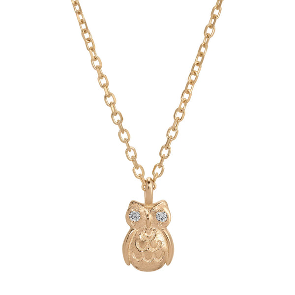 Jennie Kwon Designs Diamond Owl Necklace 16"