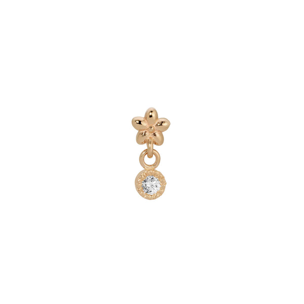 Jennie Kwon Designs White Diamond Flower Dangle Earring (Single)