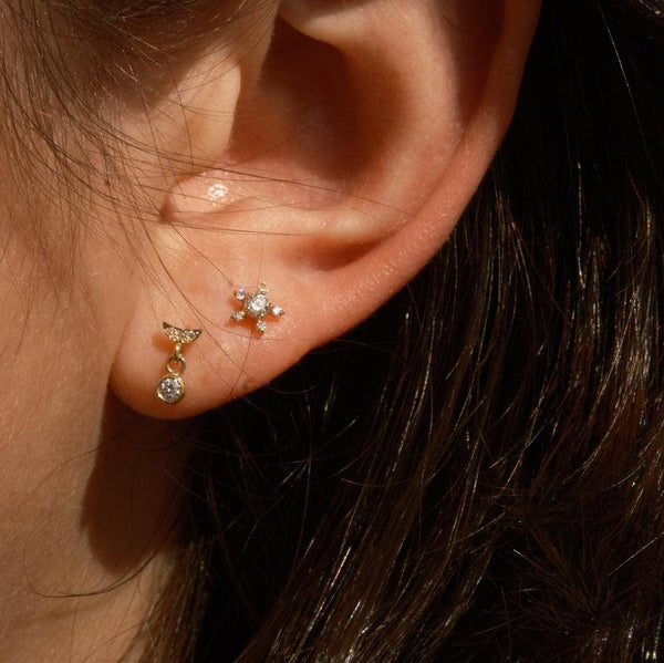 Jennie Kwon Designs White Diamond Sprout Stud (Single)