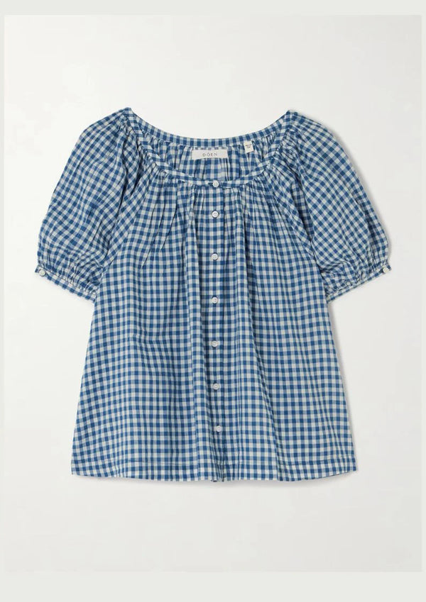 Doen June Top Blue Gingham