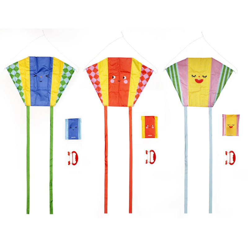 Kikkerland Kidoki Funny Faces Pocket Kite