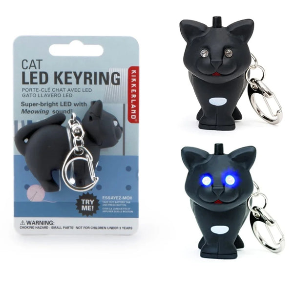 Kikkerland Cat Led Keychain Carded/Cdu