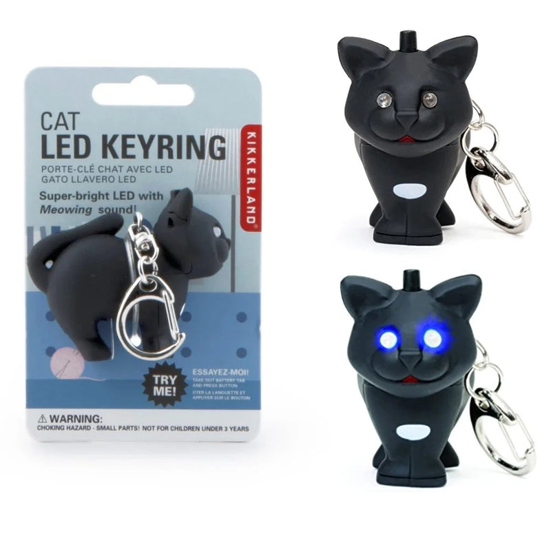 Kikkerland Cat Led Keychain Carded/Cdu