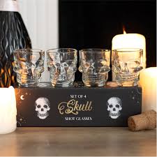 Kikkerland Skull Shot Glasses Set Of 4