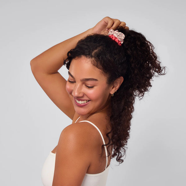 Kit.Sch Cherry Blossom Ruched Satin Scrunchies 5pc Set