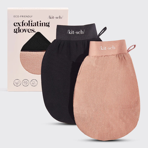 Kit.Sch Exfoliating Glove 2pc - Black & Terracotta