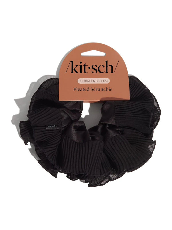 Kit.Sch Halloween Black Pleated Scrunchie