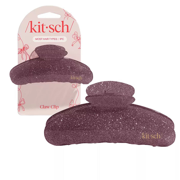 Kit.Sch Holiday Pink Glitter Claw Clip