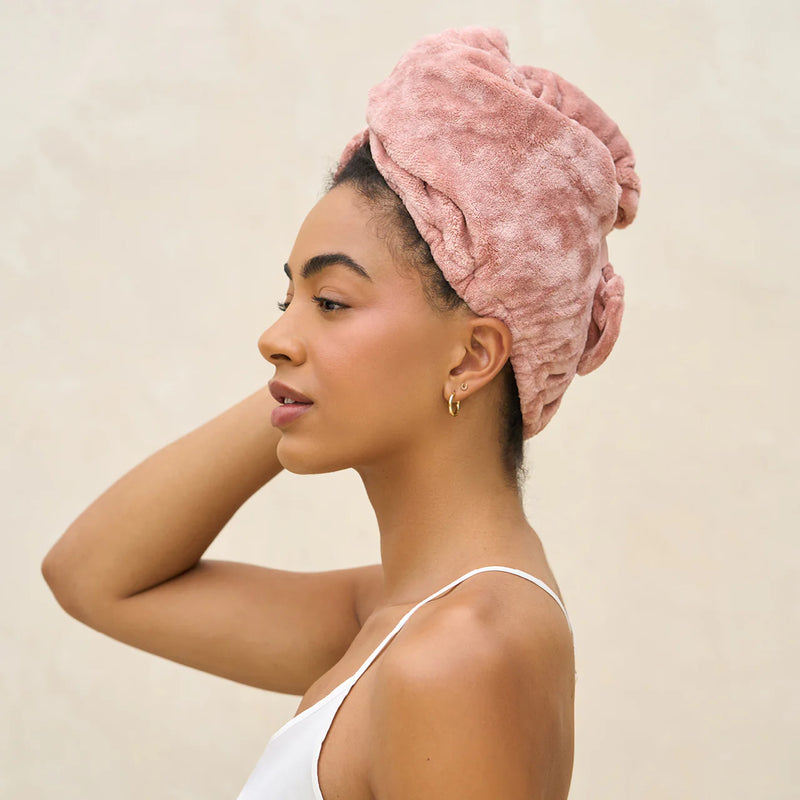 Kit.Sch Plush Microfiber Hair Towel Turban - Terracotta