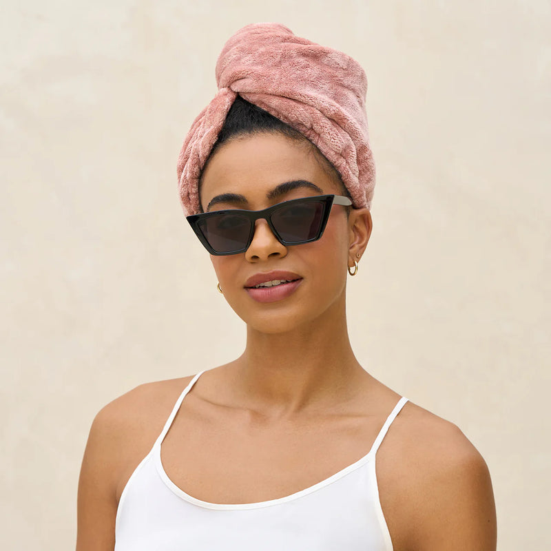 Kit.Sch Plush Microfiber Hair Towel Turban - Terracotta