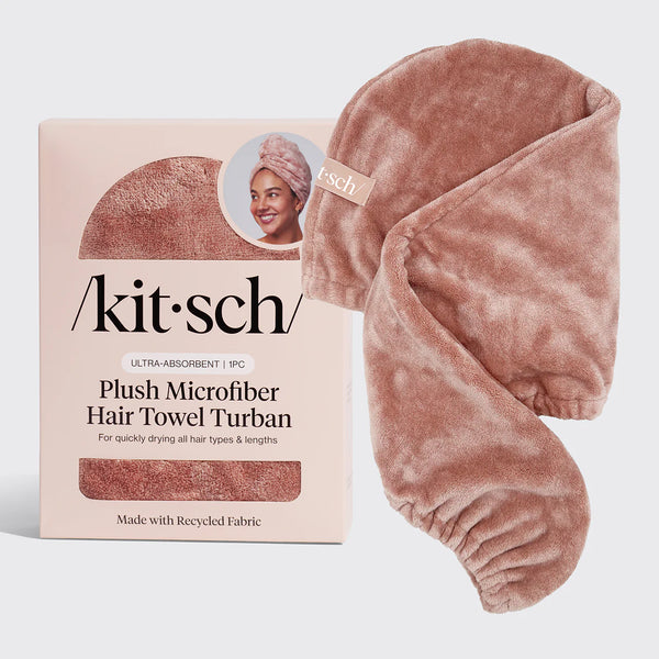 Kit.Sch Plush Microfiber Hair Towel Turban - Terracotta
