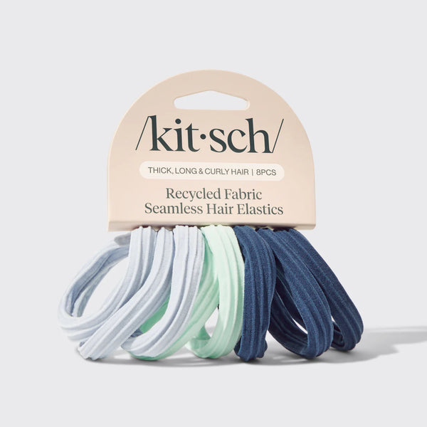 Kit.Sch Recycled Fabric Seamless Hair Elastics 8pc Set- Garden Bouquet